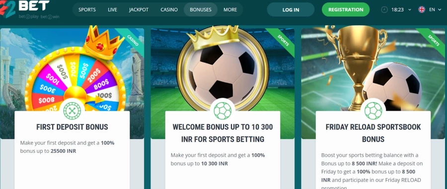 22bet Vklady a výběry